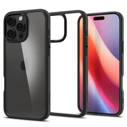 Custodia per Apple iPhone 16 Pro, Spigen, Ultra Hybrid, Nero Opaco ACS08125
