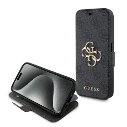 Custodia per Apple iPhone 15 Pro, Guess, 4G Book, Grigio