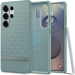 Custodia MagSafe per Samsung Galaxy S25 Ultra S938, Spigen, Caseology Parallax, Verde ACS09053