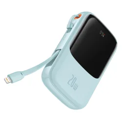 Batteria Esterna Baseus Qpow Pro, 20000mAh, 20W, QC + PD, 1 x Lightning - 1 x USB-A - 1 x USB-C, Blu PPQD030003