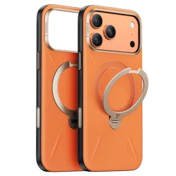 Custodia MagSafe per Apple iPhone 17 Pro, Torras, QPRO Leather, Arancione