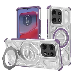 Custodia per Motorola Edge 50 Pro, Techsuit, Carbon Shield Pro, Viola