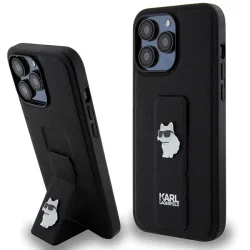 Custodia MagSafe per Apple iPhone 14 Pro Max, Karl Lagerfeld, Saffiano Gripstand Choupette, Nera