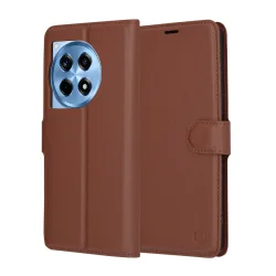 Custodia per OnePlus 12R, Techsuit, Leather Folio, Marrone