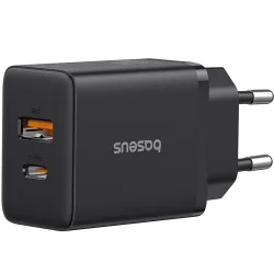 Caricatore di rete Baseus Cube, 20W, 3A, 1 x USB-A - 1 x USB-C, nero P10111403113113-00