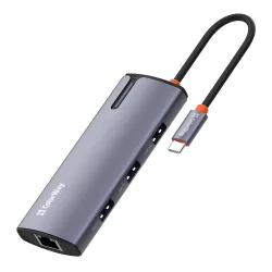 Hub USB-C ColorWay CW-HUB03, 6in1, Argento