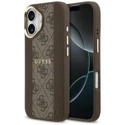 Custodia MagSafe per Apple iPhone 17, Guess, 4G Stripe, Marrone