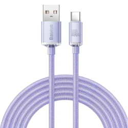 Cavo Dati e Ricarica USB-A - USB-C Baseus Crystal Shine Series, 100W, 2m, Viola CAJY000505