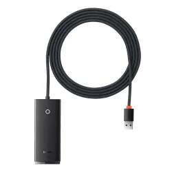 Hub USB Baseus Lite, 4 x USB-A 3.0 - 1 x USB-C, 2m, Nero WKQX030201