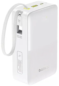 Batteria Esterna Baseus EnerFill Bipow2 Pro, 30000mAh, 22.5W, QC + PD, 1 x USB-A - 2 x USB-C, Bianca E0028101
