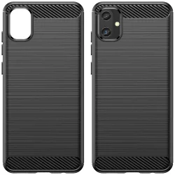 Custodia per Samsung Galaxy A05 A055, Techsuit, Carbonio, Nera