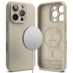 Custodia MagSafe per Apple iPhone 16 Pro Max, Ringke, Silicone, Crema