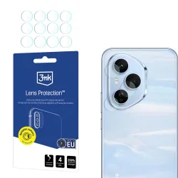 Pellicola protettiva per fotocamera posteriore 3MK Protection per Honor 400 Pro, Vetro Flessibile, Set da 4 pezzi, Trasparente