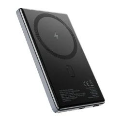 Batteria Esterna Wireless Allity. APB-300, 5000mAh, 20W, PD + FQI, 1 x QI - 1 x USB-C, Grigio
