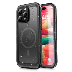 Custodia Waterproof per Apple iPhone 16 Pro Max, ShellBox, Nera