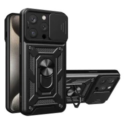 Custodia per Apple iPhone 15 Pro Max, Techsuit, CamShield, Nera