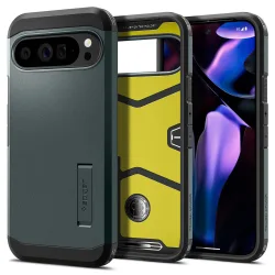 Custodia per Google Pixel 9 Pro XL, Spigen, Tough Armor, Verde ACS07728