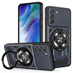 Custodia per Samsung Galaxy S21 FE 5G G990, Techsuit, RuggedCam, Blu