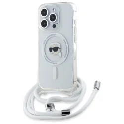 Custodia MagSafe per Apple iPhone 16 Pro, Karl Lagerfeld, IML Crossbody Karl's Head, Trasparente