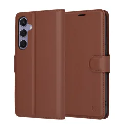 Custodia per Samsung Galaxy S24+ S926, Techsuit, Leather Folio, Marrone