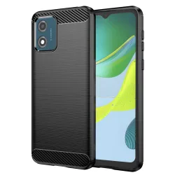 Custodia per Motorola Moto E13, Techsuit, Carbonio, Nera