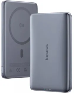 Batteria Esterna Wireless Baseus PicoGo AM41, 10000mAh, 27W, PD + FQI, 1 x QI - 1 x USB-C, Grigio E0027200