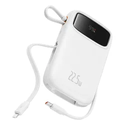 Batteria Esterna Baseus Qpow2, 20000mAh, 22.5W, QC + PD, 1 x Lightning - 1 x USB-A - 2 x USB-C, Bianca P10055002223-00