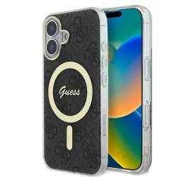 Custodia MagSafe per Apple iPhone 16, Guess, IML 4G, Nera