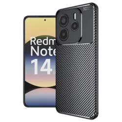 Custodia per Xiaomi Redmi Note 14 5G, Techsuit, CarbonFiber, Nera