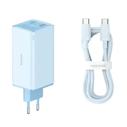 Caricabatterie Rete con Cavo USB-C Baseus GaN6 Pro, 100W, 3.25A, 2 x USB-A - 2 x USB-C, Blu P10162705312-00