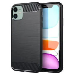 Custodia per Apple iPhone 11, Techsuit, Carbonio, Nera