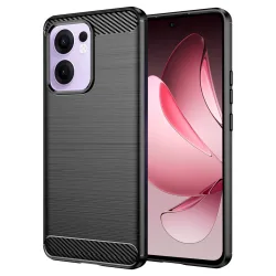 Custodia per Oppo Reno13 FS 5G / Reno13 F 4G / Reno13 F, Techsuit, Carbonio, Nera
