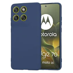 Custodia per Motorola Edge 70, Techsuit, SoftFlex, Blu Navy