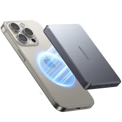 Batteria Esterna Wireless Joyroom JR-PBM08 Pro, 10000mAh, 20W, PD + FQI, 1 x QI - 1 x USB-C, Grigio