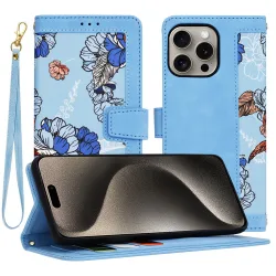 Custodia per Apple iPhone 15 Pro Max, Techsuit, FlipCraft, Blu