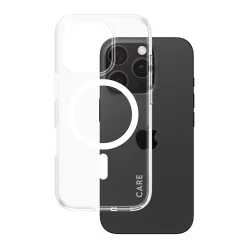 Custodia MagSafe per Apple iPhone 16 Pro, PanzerGlass, Care Urban Combat, Trasparente Bianca