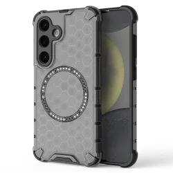 Custodia MagSafe per Samsung Galaxy S24 S921, Techsuit, HoneyComb Shield, Nera