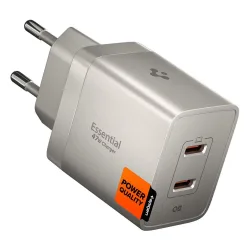 Caricatore da rete Spigen EE472EU Essential, 47W, 3A, 2 x USB-C, Grigio Titanio ACH10451