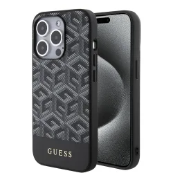 Custodia MagSafe per Apple iPhone 15 Pro Max, Guess, PU G Cube, Nera