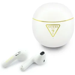 Auricolari Bluetooth Guess Script Print, TWS, Bianco