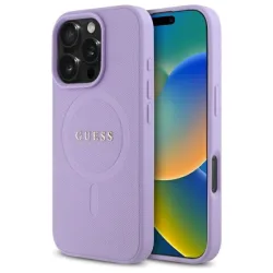 Custodia MagSafe per Apple iPhone 16 Pro Max, Guess, Saffiano, Viola