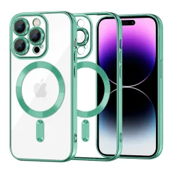 Custodia MagSafe per Apple iPhone 14 Pro Max, Techsuit, Luxury Crystal, Verde Chiaro