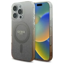 Custodia MagSafe per Apple iPhone 16 Pro, Guess, IML Glitter Gradient, Marrone