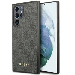 Custodia per Samsung Galaxy S24 Ultra S928, Guess, 4G Metal Gold Logo, Nera