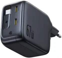 Caricabatterie Rete con Cavo USB-C Baseus EnerCore CJ11, 67W, 3.35A, 2 x USB-C, Nero E0121E00