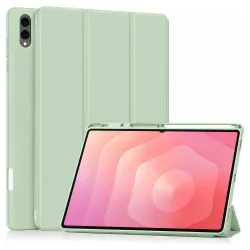 Custodia per Samsung Galaxy Tab S12 Ultra / Tab S11 Ultra, Techsuit, Flex Trifold, Verde Matcha