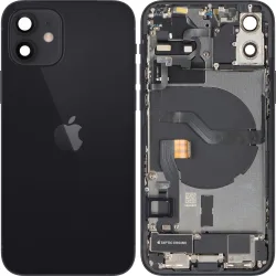 Copertura Batteria Apple iPhone 12, Con Scocca Centrale, Parti Complete, Nero, Swap Premium