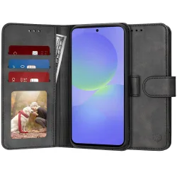 Custodia per Samsung Galaxy A36 A366, Techsuit, Diary Book, Nera