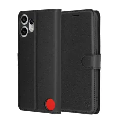 Custodia per Nothing CMF Phone 2 Pro, Techsuit, Leather Folio, Nera