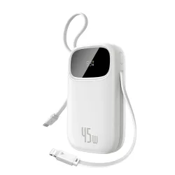 Batteria Esterna Baseus EnerFill FC31 Qpow 3, 10000mAh, 45W, QC + PD, 1 x Lightning - 1 x USB-A - 2 x USB-C, Bianca E0028C01